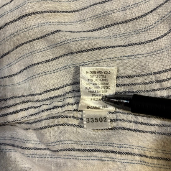 Garnet Hill Easy Linen Tunic Shirt  Button‎ Down Womens Medium White Beach - Picture 5 of 10